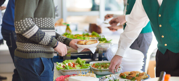 serving and cleaning at a party or event